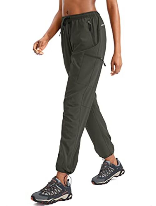 SANTINY Women's Hiking Cargo Pants Lightweight Quick Dry Outdoor Capris for Women Camping Athletic UPF 50 Zipper Pockets