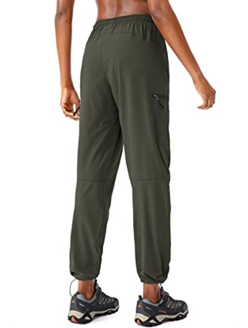 SANTINY Women's Hiking Cargo Pants Lightweight Quick Dry Outdoor Capris for Women Camping Athletic UPF 50 Zipper Pockets