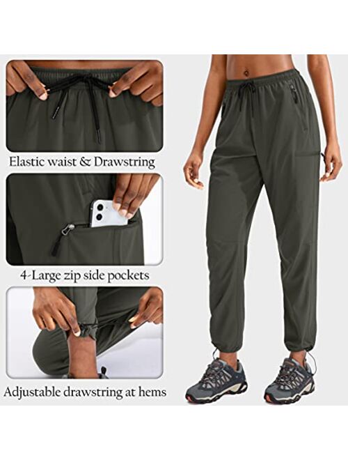 SANTINY Women's Hiking Cargo Pants Lightweight Quick Dry Outdoor Capris for Women Camping Athletic UPF 50 Zipper Pockets