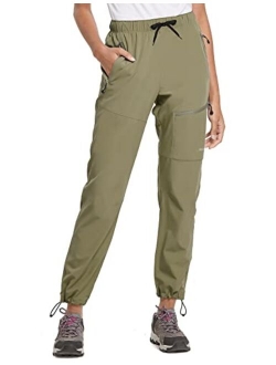 Women's Hiking Cargo Pants Outdoor Lightweight Capris Water Resistant UPF 50 Zipper Pockets