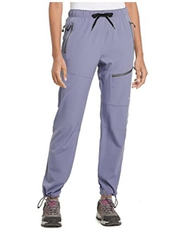 Women's Hiking Cargo Pants Outdoor Lightweight Capris Water Resistant UPF 50 Zipper Pockets