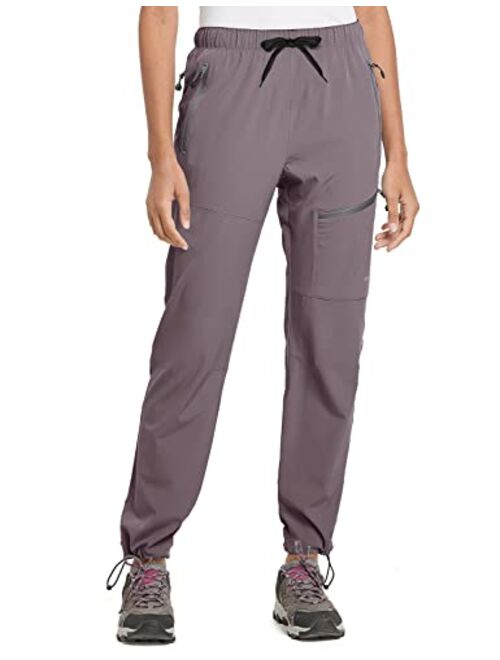 BALEAF Women's Hiking Cargo Pants Outdoor Lightweight Capris Water Resistant UPF 50 Zipper Pockets