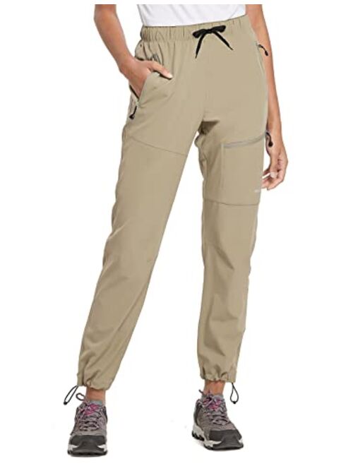 BALEAF Women's Hiking Cargo Pants Outdoor Lightweight Capris Water Resistant UPF 50 Zipper Pockets