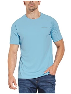 Men's UPF 50  Short Sleeve Shirts Lightweight Sun Protection SPF T-Shirts Fishing Hiking Running