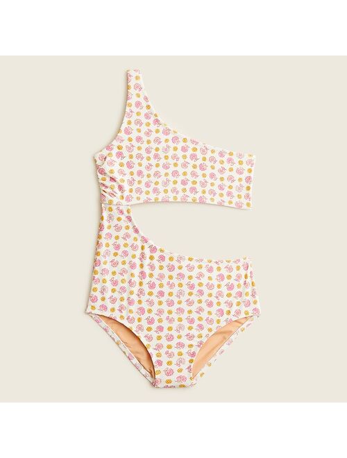 J.Crew Girls' printed cutout one-piece swimsuit with UPF 50+