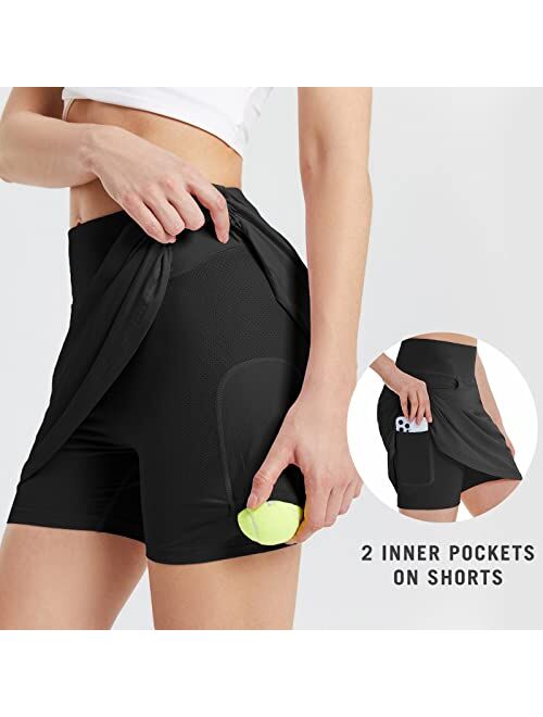 BALEAF Women's 16'' Golf Skirts High Waisted Tennis Athletic Running Workout Active Skorts with Pockets