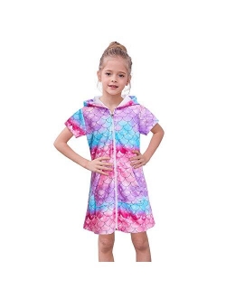 Basumee Girls Swim Cover Up Terry Swimsuit Coverups Hooded Bathing Suit Cover Up for Girls Beach Shower Swimwear