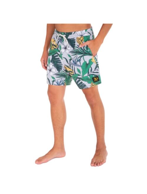 Hurley Men's Oakland A's Cannonball Paradise Swim Trunks