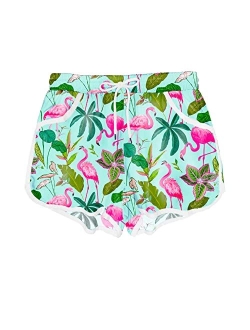 Deerose Girls Summer Board Shorts Quick Dry Swim Bottom Athletic Running Shorts 5-14 Years