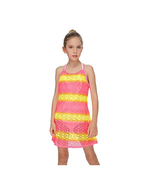 Jimmy Baha·mas Jimmy Bahamas Swimsuit Cover Up for Girls Little Kids Girl's Beach Crochet Mesh Crossback Swim Cover Up Dress