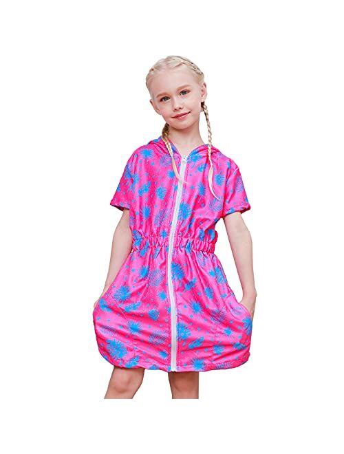 PASHOP Swim Cover Ups for Girls Terry Cover Up Swimwear Hoodie Zipper Cover-up