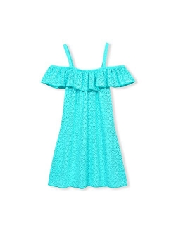 Jimmy Baha·mas Jimmy Bahamas Girls Swimsuits Cover-ups Off Shoulder Ruffled Hollow Beach Dress Cover Up for Kids