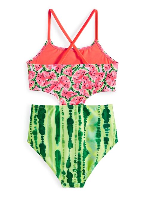 Breaking Waves Big Girls One-in-a-Melon Swimsuit