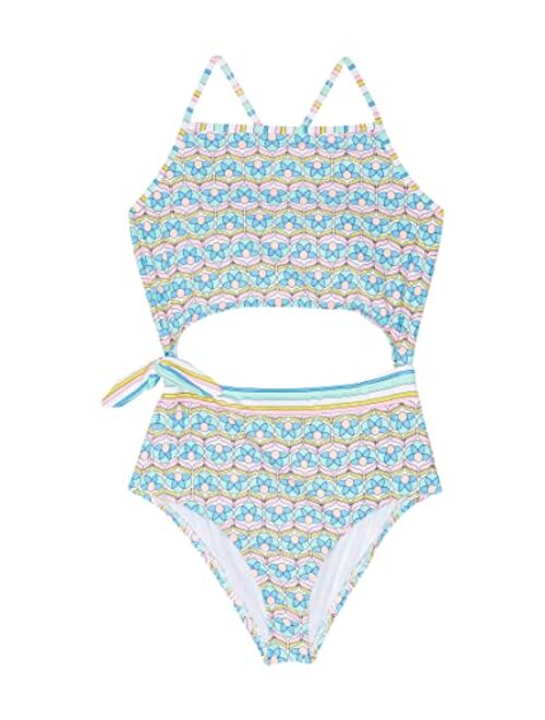 Hobie Girls Cutout One Piece Swimsuit