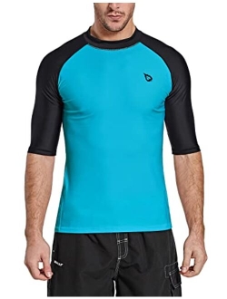 Men's Short Sleeve Rashguard Swim Shirt UPF 50  Sun Protection Rash Guard