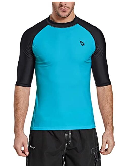 BALEAF Men's Short Sleeve Rashguard Swim Shirt UPF 50+ Sun Protection Rash Guard