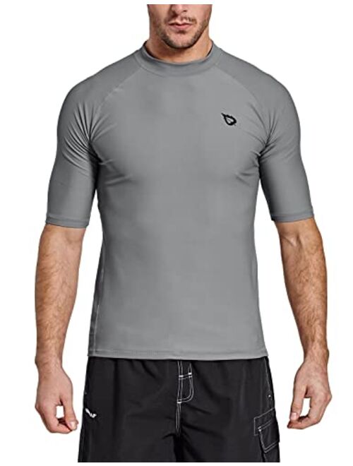 BALEAF Men's Short Sleeve Rashguard Swim Shirt UPF 50+ Sun Protection Rash Guard