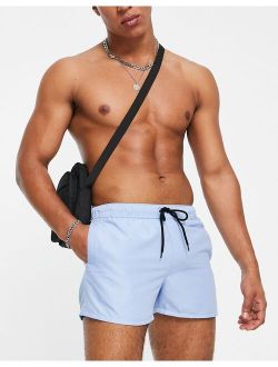 swim short in blue short length