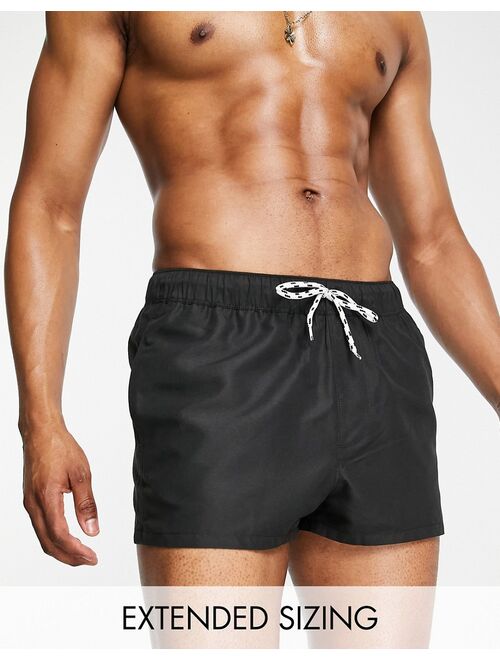 ASOS DESIGN swim shorts in black super short length