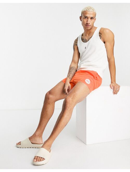 ASOS DESIGN swim shorts with surf print short length