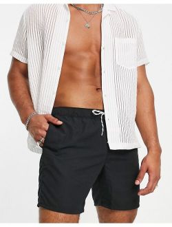 swim shorts in black mid length