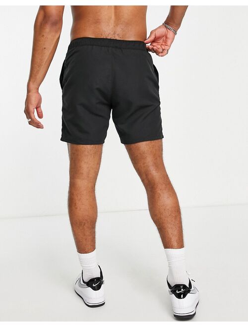 ASOS DESIGN swim shorts in black mid length