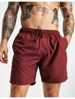 swim shorts in burgundy