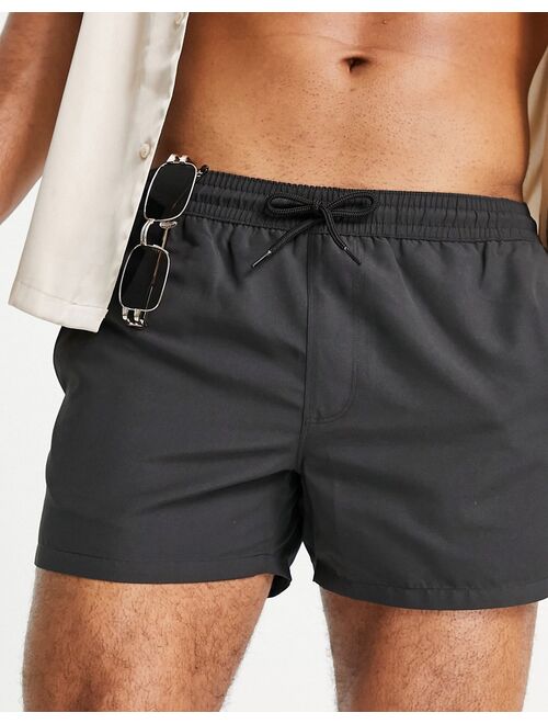 ASOS DESIGN 2 pack swim shorts in beige and black short length save