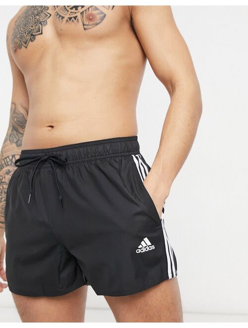 adidas performance adidas Swim 3-Stripes swim trunks in black