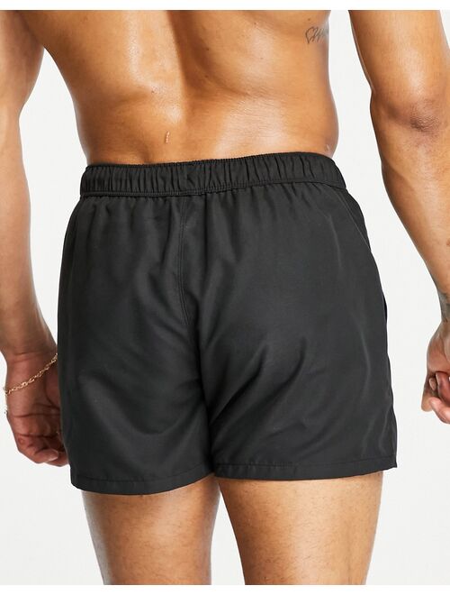 ASOS DESIGN swim shorts in black short length