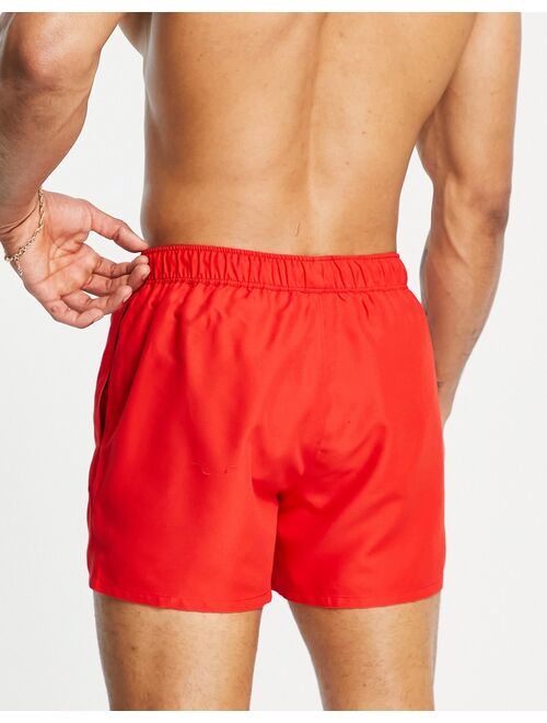 ASOS DESIGN short length swim shorts in red