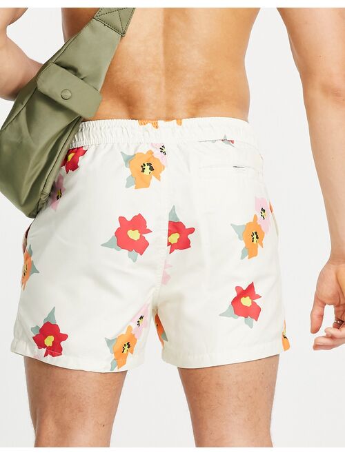 New Look swim shorts with floral print in stone
