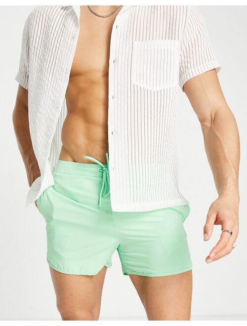 Pull&Bear basic swim shorts in light green