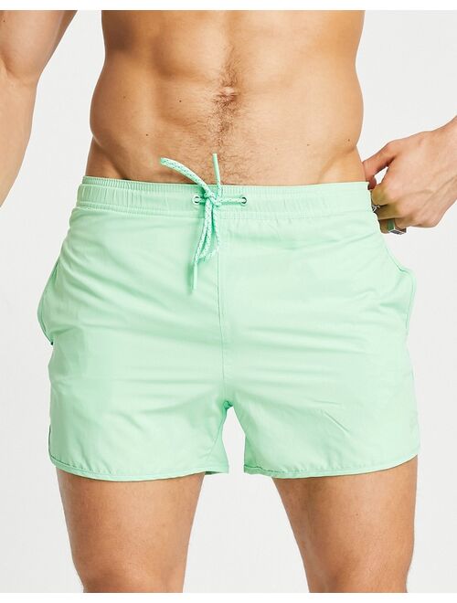 Pull&Bear basic swim shorts in light green