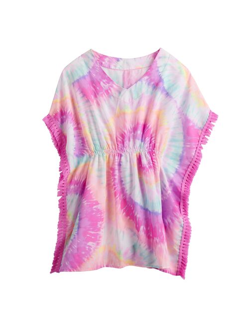 Girls 7-16 SO® Tie Dye Kimono Cover-Up with Tassel Accents