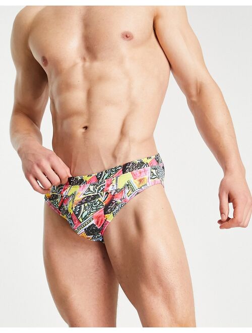 ASOS DESIGN swim briefs with retro print