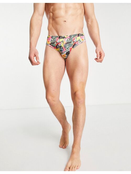 ASOS DESIGN swim briefs with retro print