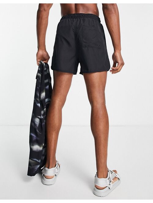 Pull&Bear basic swim shorts in black