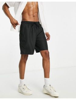 long length swim shorts in black