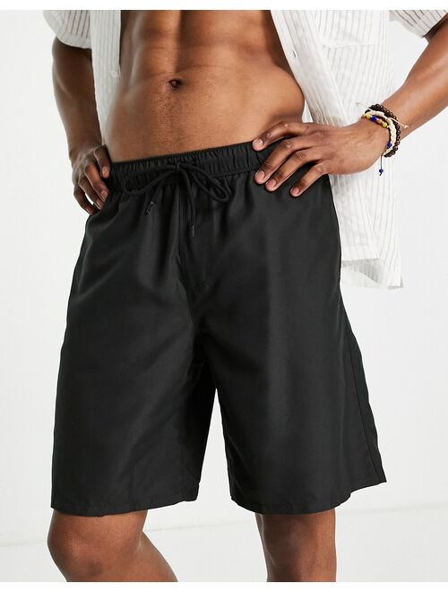 ASOS DESIGN long length swim shorts in black