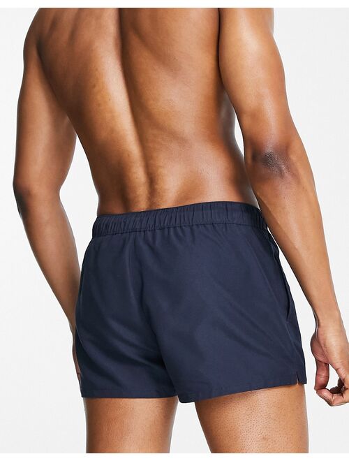 ASOS DESIGN swim shorts in navy super short length