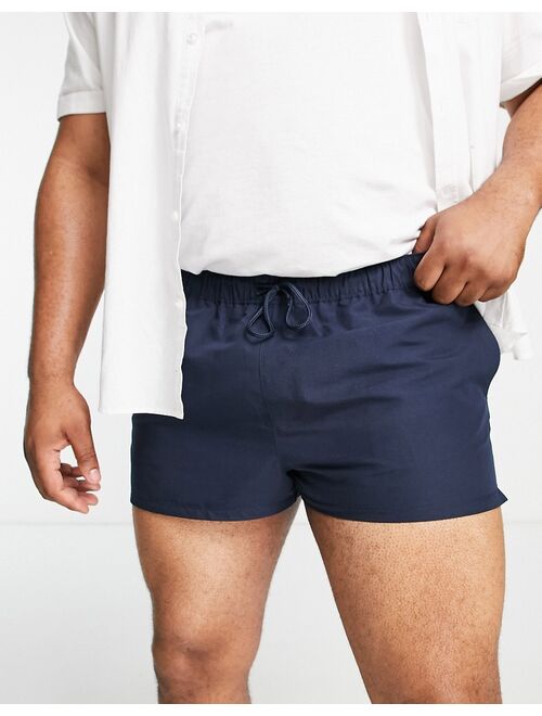 ASOS DESIGN swim shorts in navy super short length