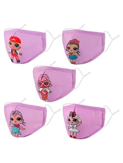 Wrakus Washable Kids Face Mask with Adjustable Ear Loops Reusable for Children Gift