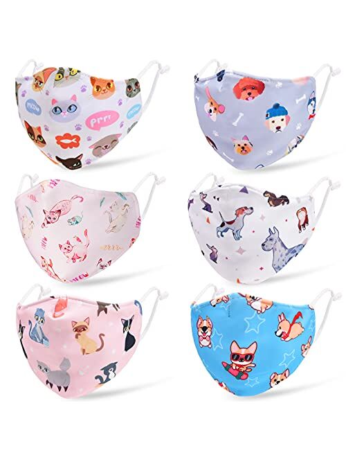 CIKIShield 6Pack Kids Face Mask Reusable, Breathable Face Mask for Boys Girls, Adjustable Children Face Mask