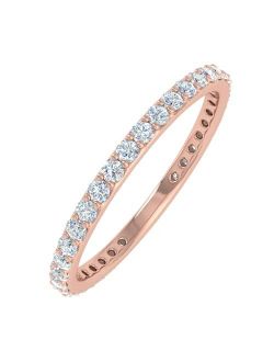 1/2 Carat to 0.55 Carat Diamond Eternity Wedding Band in 10K Gold - IGI Certified