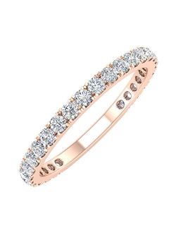 1/2 Carat Diamond 3/4 Eternity Wedding Band in 10k Gold