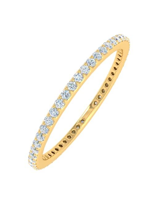 Finerock 1/3 Carat Diamond Eternity Wedding Band in 10K Gold - IGI Certified