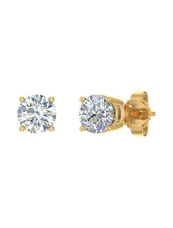 3/8 Carat to 3/4 Carat 4-Prong Set Diamond Stud Earrings in 14K Gold