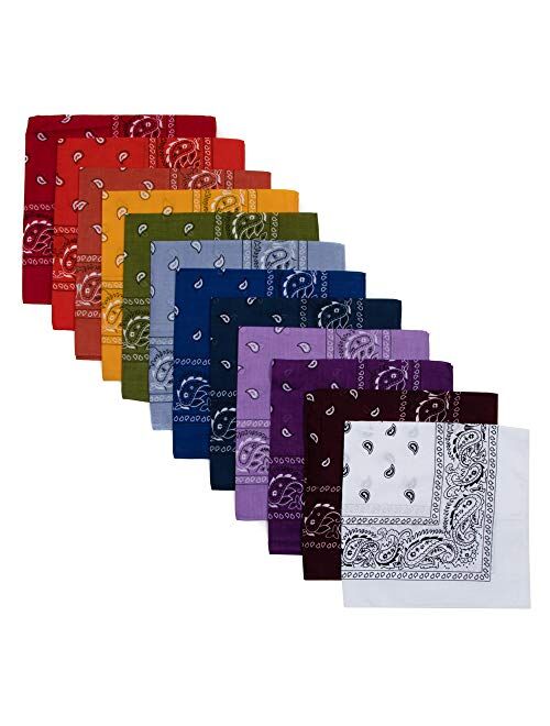 Bioworld Lightweight Multicolored Cotton Bandana 12 Pack