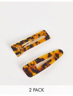 Accessorize pack of 2 hair slides in tortoiseshell